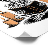 Grappig Halloween Skelet Leest Boek 67 Memes _2 Poster (Hoek)