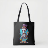 Grappig Halloween-skelet met hoge hoed Tote Bag (Voorkant)