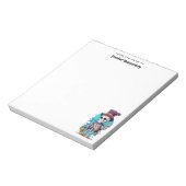 Grappig Halloween Skelet met Top Hat Notitieblok (Linkerzijde)