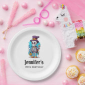 Grappig Halloween Skelet met Top Hat Verjaardag Papieren Bordje (Feest)