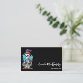 Grappig Halloween Skelet met Top Hat Visitekaartje (Staand voorkant)