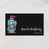 Grappig Halloween Skelet met Top Hat Visitekaartje (Voorkant)