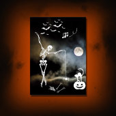 Grappig Halloween skelet Party Halloween Kaart