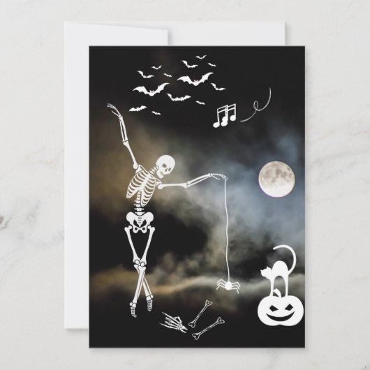 Grappig Halloween skelet Party Halloween Kaart (Voorkant)