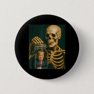 Grappig Halloween-skelet Ronde Button 5,7 Cm