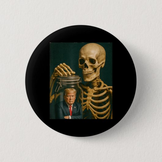 Grappig Halloween-skelet Ronde Button 5,7 Cm (Voorkant)