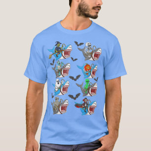 Grappig Halloween Skelet Zombie Vampier Mummie Rid T-shirt
