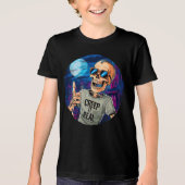 Grappig Halloween Skeleton Creep It Real Tri-Blend Shirt (Voorkant)