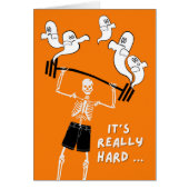Grappig Halloween Skeleton Dode Gewichtheffen (Voorkant)