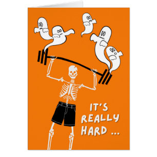 Grappig Halloween Skeleton Dode Gewichtheffen