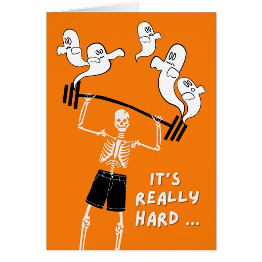 Grappig Halloween Skeleton Dode Gewichtheffen (Voorkant)