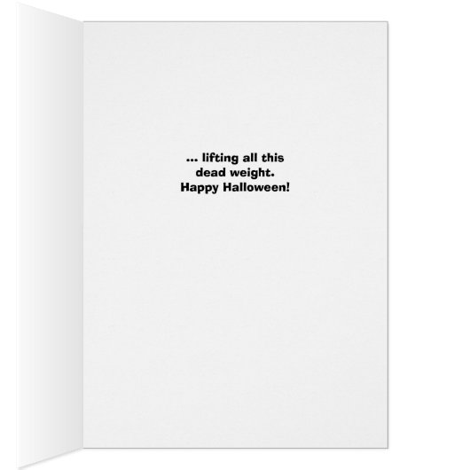 Grappig Halloween Skeleton Dode Gewichtheffen (Binnen (Rechts))