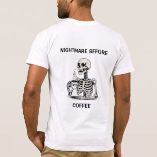 Grappig Halloween Skeleton Koffie Tshirt