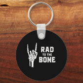 Grappig Halloween Skeleton Rock Hand Road to the B Sleutelhanger (Voorkant)