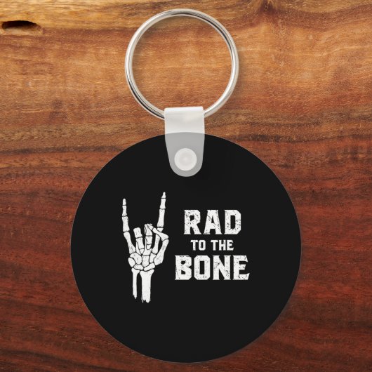 Grappig Halloween Skeleton Rock Hand Road to the B Sleutelhanger (Voorkant)