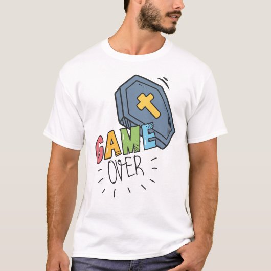 Grappig Halloween spel over doodskist mannen T-shirt (Voorkant)