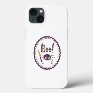 Grappig Halloween spinnenkarakter mes hand Boo zeg iPhone 13 Hoesje