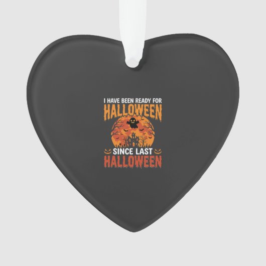 Grappig Halloween Spoken Huis Geest Maan Ontwerp Ornament (voorkant)