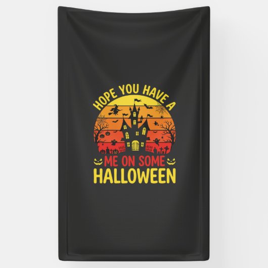 Grappig Halloween Spokenhuis Over Een Ontwerp Spandoek (Verticaal)