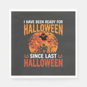 Grappig Halloween Spokenhuis Spook Maan Ontwerp Servet
