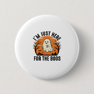 Grappig Halloween-spook alleen hier voor de Boos-s Ronde Button 5,7 Cm