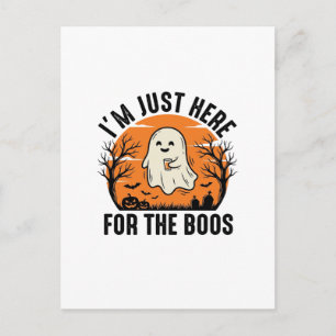 Grappig Halloween-spook alleen hier voor de Boos T Briefkaart