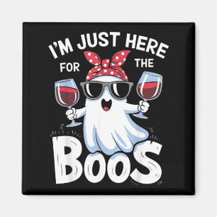 Grappig Halloween-spookontwerp Ik ben hier voor de Magneet