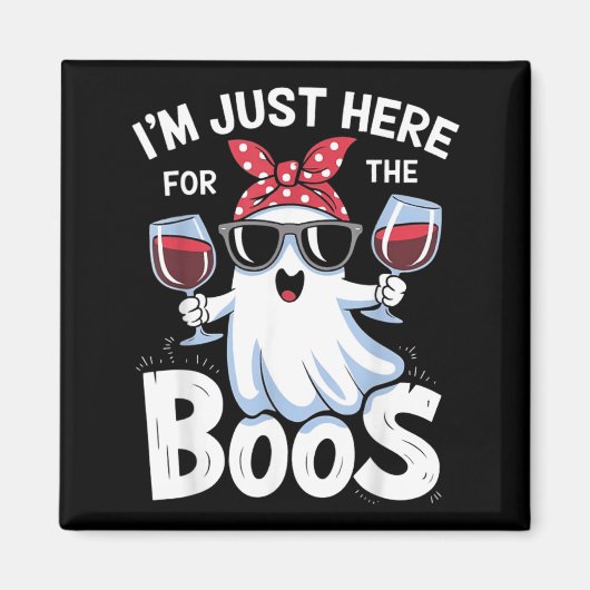 Grappig Halloween-spookontwerp Ik ben hier voor de Magneet (Voorkant)