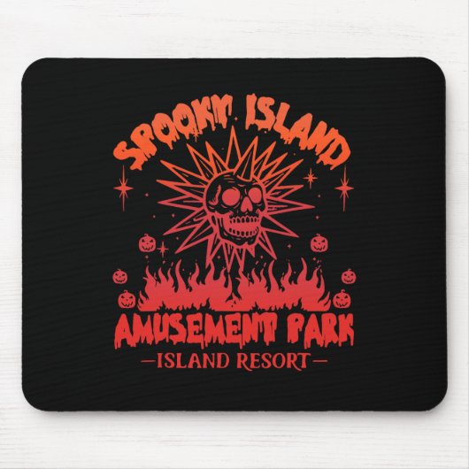 Grappig Halloween Spooky Island Est 2002 Amusement Muismat (Voorkant)