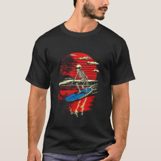 Grappig Halloween Spooky Skeleton Surfen T-Shirt