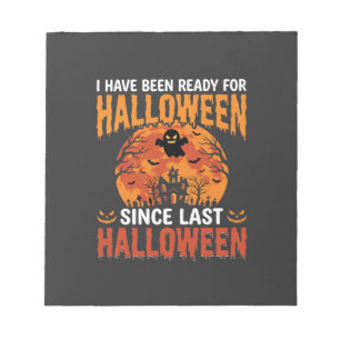 Grappig Halloween Spukhuis Spook Maan Ontwerp Notitieblok