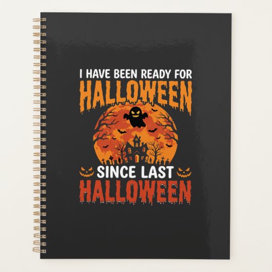Grappig Halloween Spukhuis Spook Maan Ontwerp Planner (Voorkant)