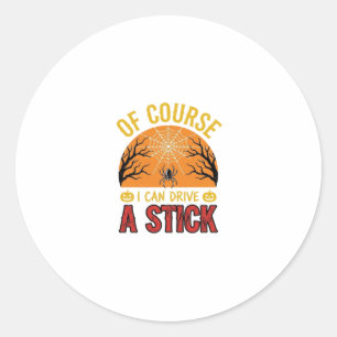 Grappig Halloween Stok Overschakelen Spinnenweb Sh Ronde Sticker
