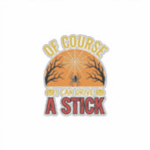 Grappig Halloween Stok Overschakelen Spinnenweb Sh Sticker (Voorkant)
