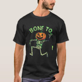 Grappig Halloween T-Shirt Design - Dancing Skeleto (Voorkant)