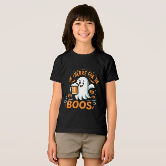 Grappig Halloween T-shirt - "Ik ben hier voor de b (Voorkant volledig)