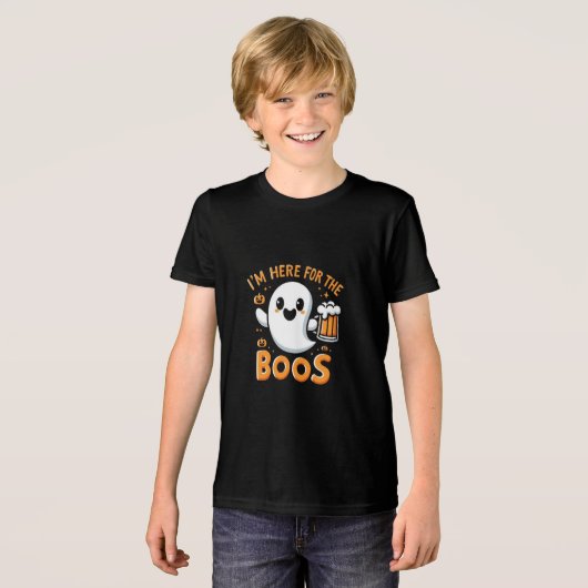 Grappig Halloween T-shirt - "Ik ben hier voor de b (Voorkant volledig)