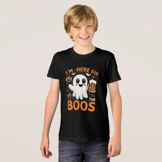 Grappig Halloween T-shirt - "Ik ben hier voor de b (Voorkant volledig)