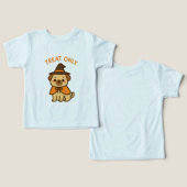 Grappig Halloween T-shirt met cartoon hond (Ontwerp Voorkant & Achterkant)
