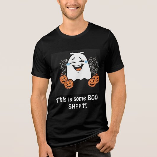 Grappig Halloween T-shirt met lachende geest (Voorkant)