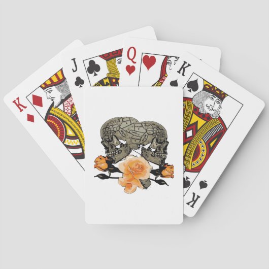 Grappig Halloween-tot-de-dood-ontwerp voor partner Pokerkaarten (Achterkant)