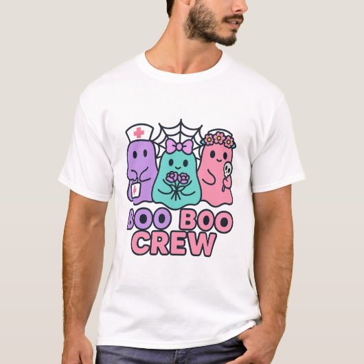 Grappig Halloween Trio Nurse-Ghost T-shirt (Voorkant)