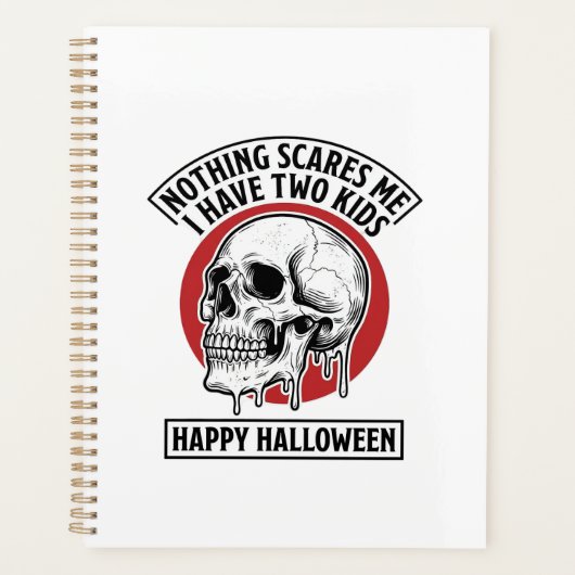 Grappig Halloween Twee Kinderen Schedel Shirt Ontw Planner (Voorkant)