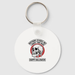 Grappig Halloween Twee Kinderen Schedel Shirt Ontw Sleutelhanger