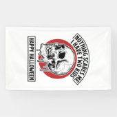 Grappig Halloween Twee Kinderen Schedel Shirt Ontw Spandoek (Horizontaal)