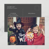 Grappig Halloween Vanavond vliegen we Trick or tre Briefkaart (Voorkant / Achterkant)