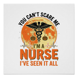 Grappig Halloween Verpleegster Vintage Medisch Ont Perfect Poster
