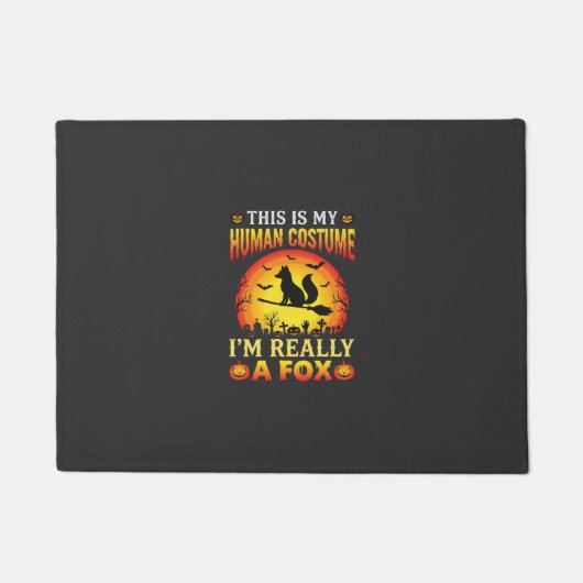 Grappig Halloween Vos Mens Kostuum Deurmat (Voorkant)