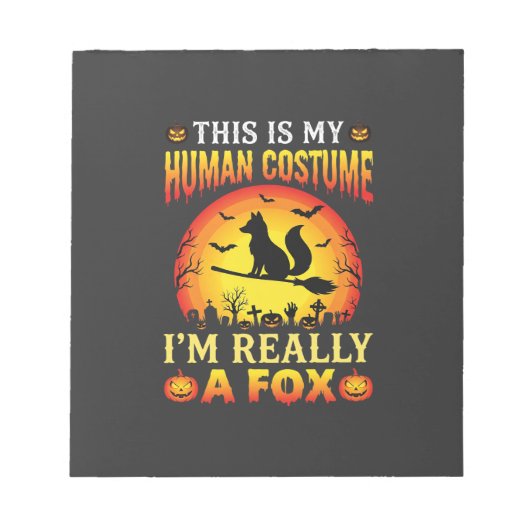 Grappig Halloween Vos Mens Kostuum Notitieblok (Voorkant)