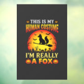 Grappig Halloween Vos Mensen Kostuum Raamsticker (Vel 3)
